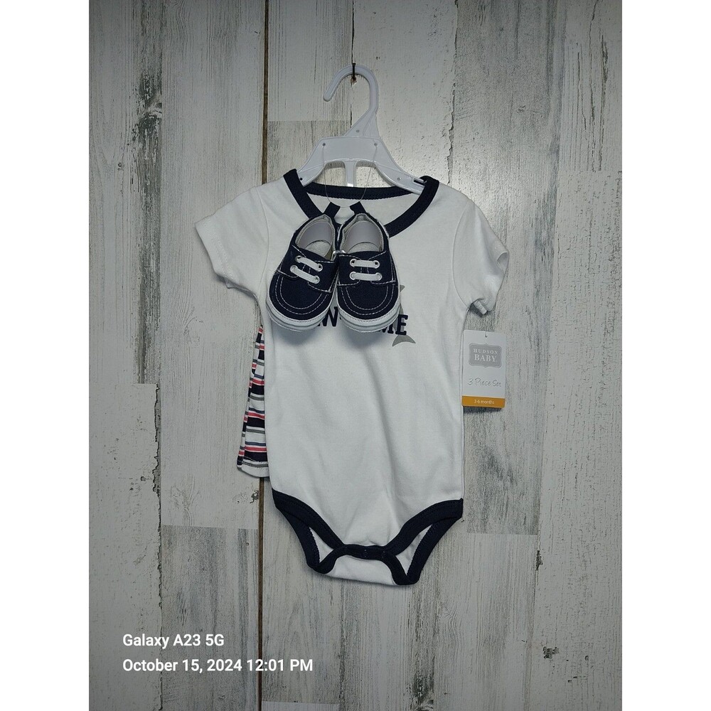 Hudson Baby Boy's 3-6 Months 3 Piece Set Shoes/Shorts/One piece